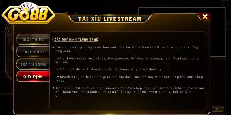 Mỗi ván cược tài xỉu ăn tiền Go88 diễn ra nhanh chóng