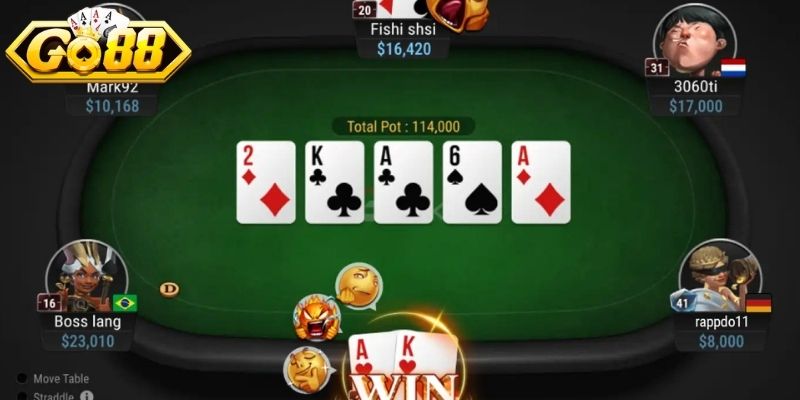 Người chơi poker Go88 có nhiều lựa chọn